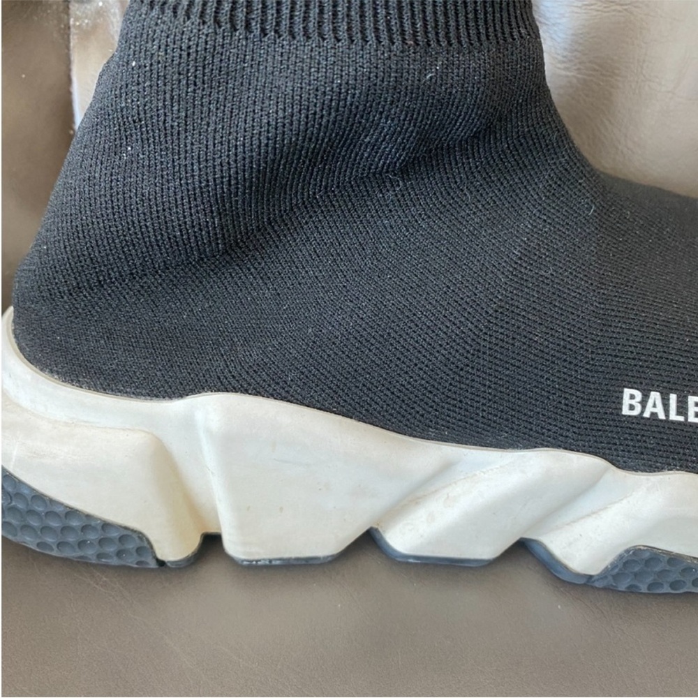 Balenciaga 2.0 Black and White Speed Sock Sneakers Size 39 l US 9 - Picture 12 of 15